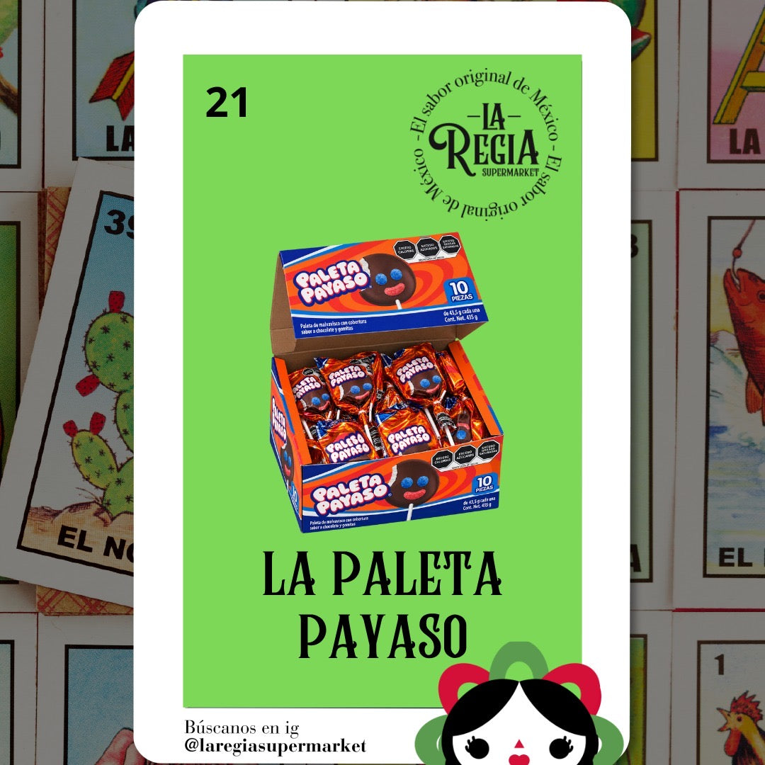 Paleta Payaso, dulce mexicano de malvavisco con cubierta sabor chocolate y gomitas, La Regia Supermarket
