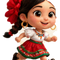 La Regia Supermarket niña mexicana ilustrada de cuerpo completo para cursor del encabezado